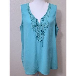 ✨ FREE ✨ Light Blue Teal Detailed Blouse TACERA Size XL